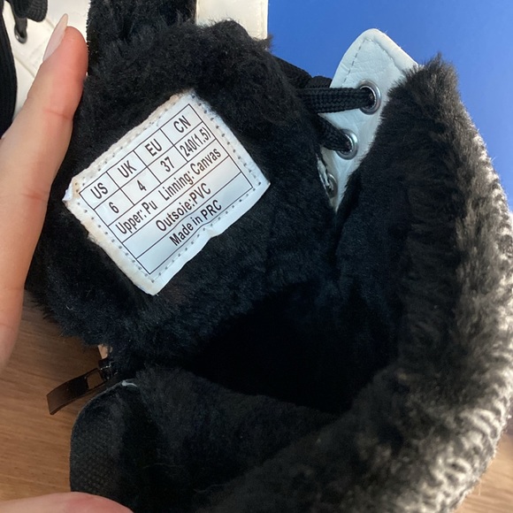 Xiuxian Xilie Womens Winter Faux Fur Lined Hiking Combat Biker Boots - Picture 8 of 9